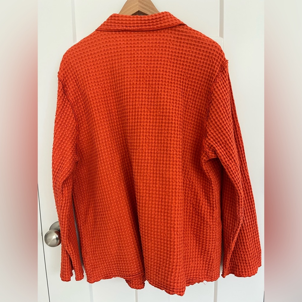 Focus Waffle Knit Button Front Jacket Cardigan Sh… - image 7
